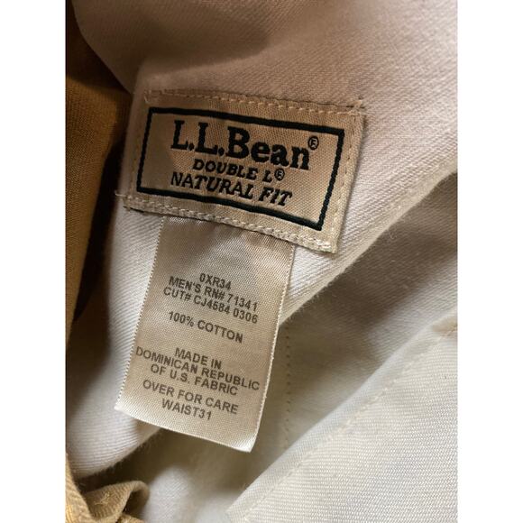 L.L. Bean Men's Size 31 Natural Fit Shorts Tan Stretch Athletic Cotton Pockets - Picture 5 of 5